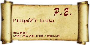 Pilipár Erika névjegykártya